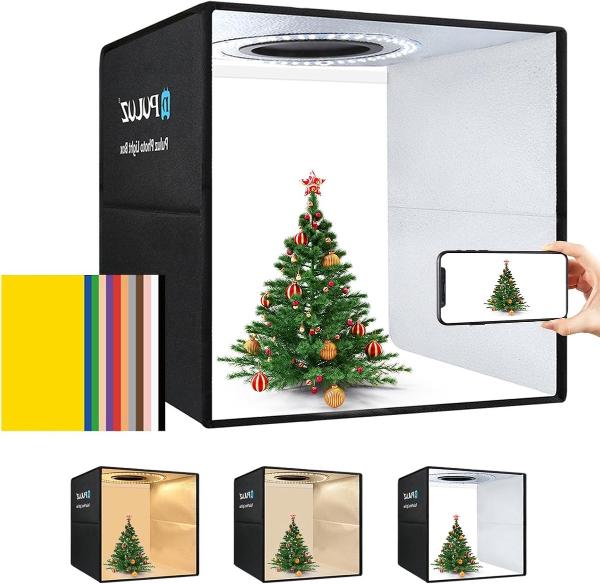 Vouwbare Fotobox van 40 cm voor Professionele Fotografie met 6 Kleurige Achtergronden, USB en 3 Verlichtingsmodi voor Meerdere Hoeken