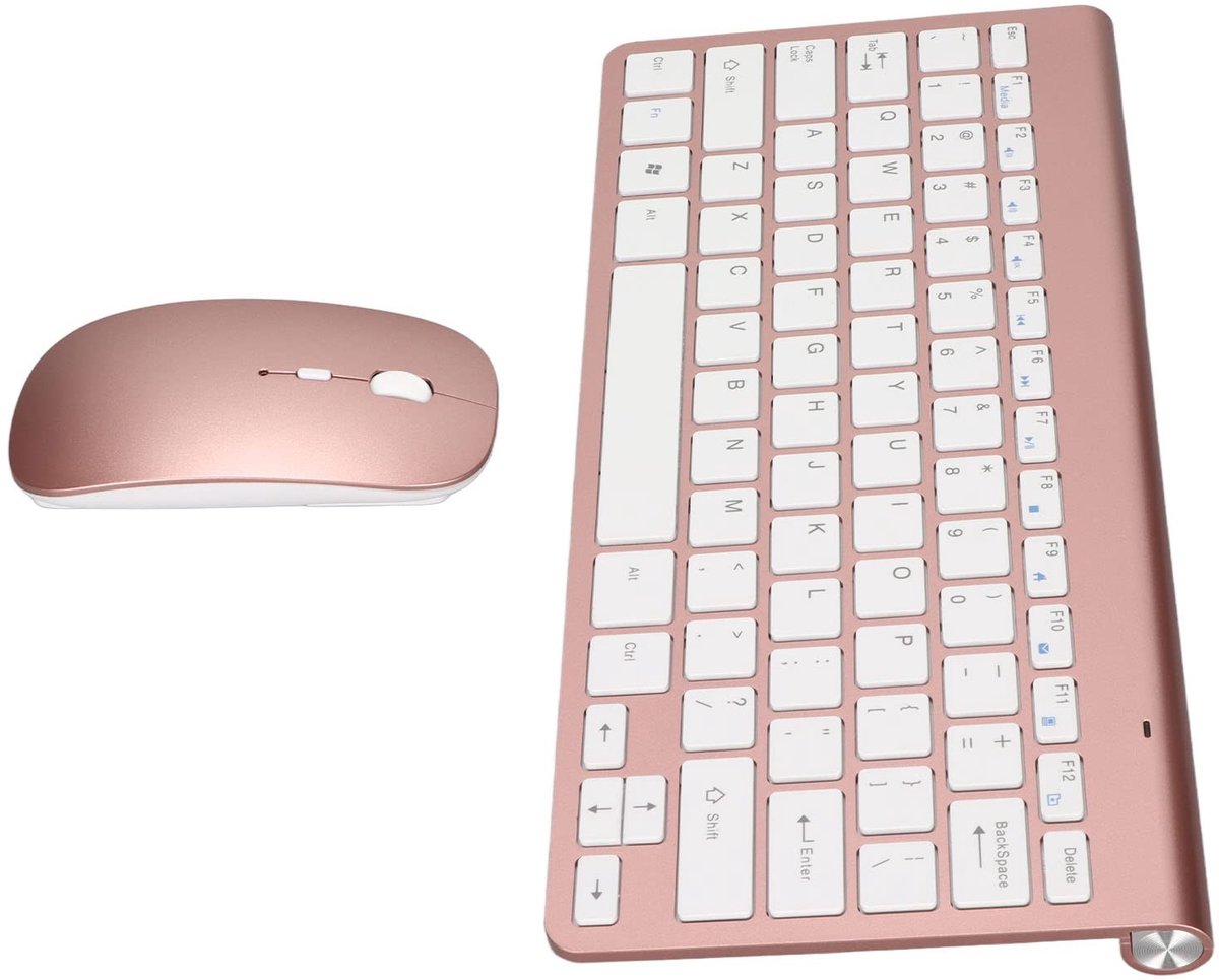 Zeynomax - Draadloos toetsenbord - USB-ontvanger - UV-coating - Roségoud - Computeraccessoire - Handig voor thuis en kantoor - Ergonomisch ontwerp