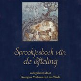 Een sprookjesboek met een illustratie van een kasteel en bosdieren die om een tafel verzamelen. De titel 'Sprookjesboek van de Efteling' staat er in sierlijke letters onder.