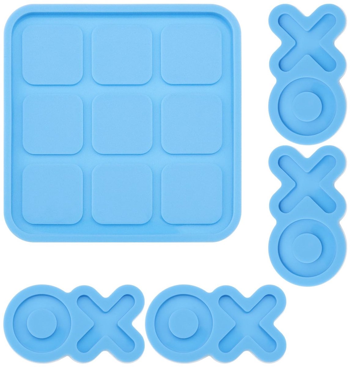 Allecto - Tafelblad Bordspel - Siliconen Mallen - Duurzaam en Herbruikbaar - Blauw - DIY Ambachten - Geschikt voor Creatieve Projecten - 5 Stuks