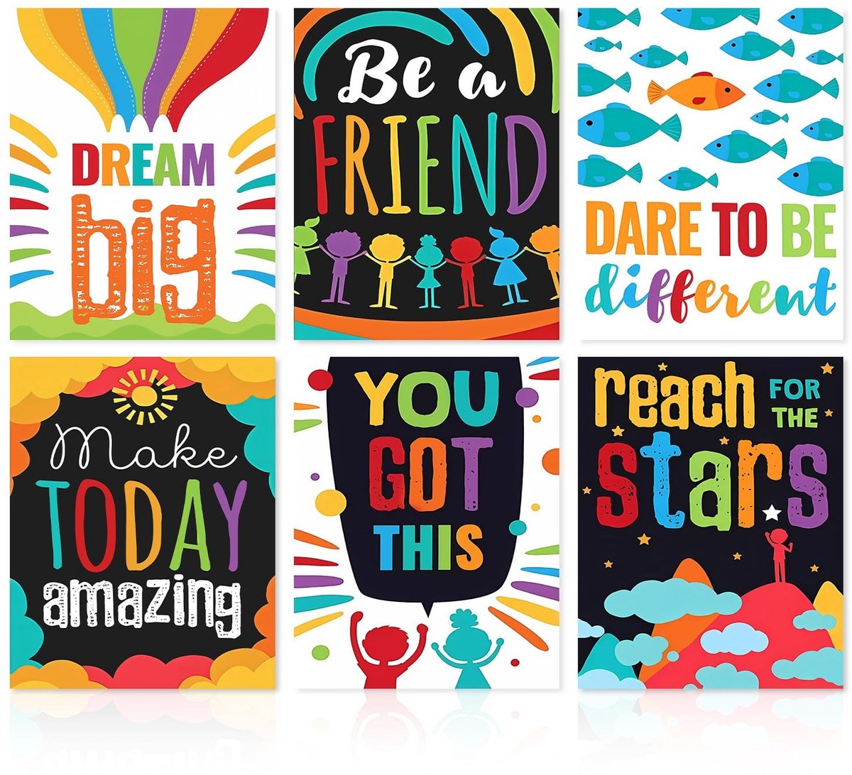 NTHProducts - Inspirerende Muurdecoratie - Positieve Kunst - Kleurrijk - Motivational Quotes - Perfect voor Kinderen - 20x25cm Ongeframed