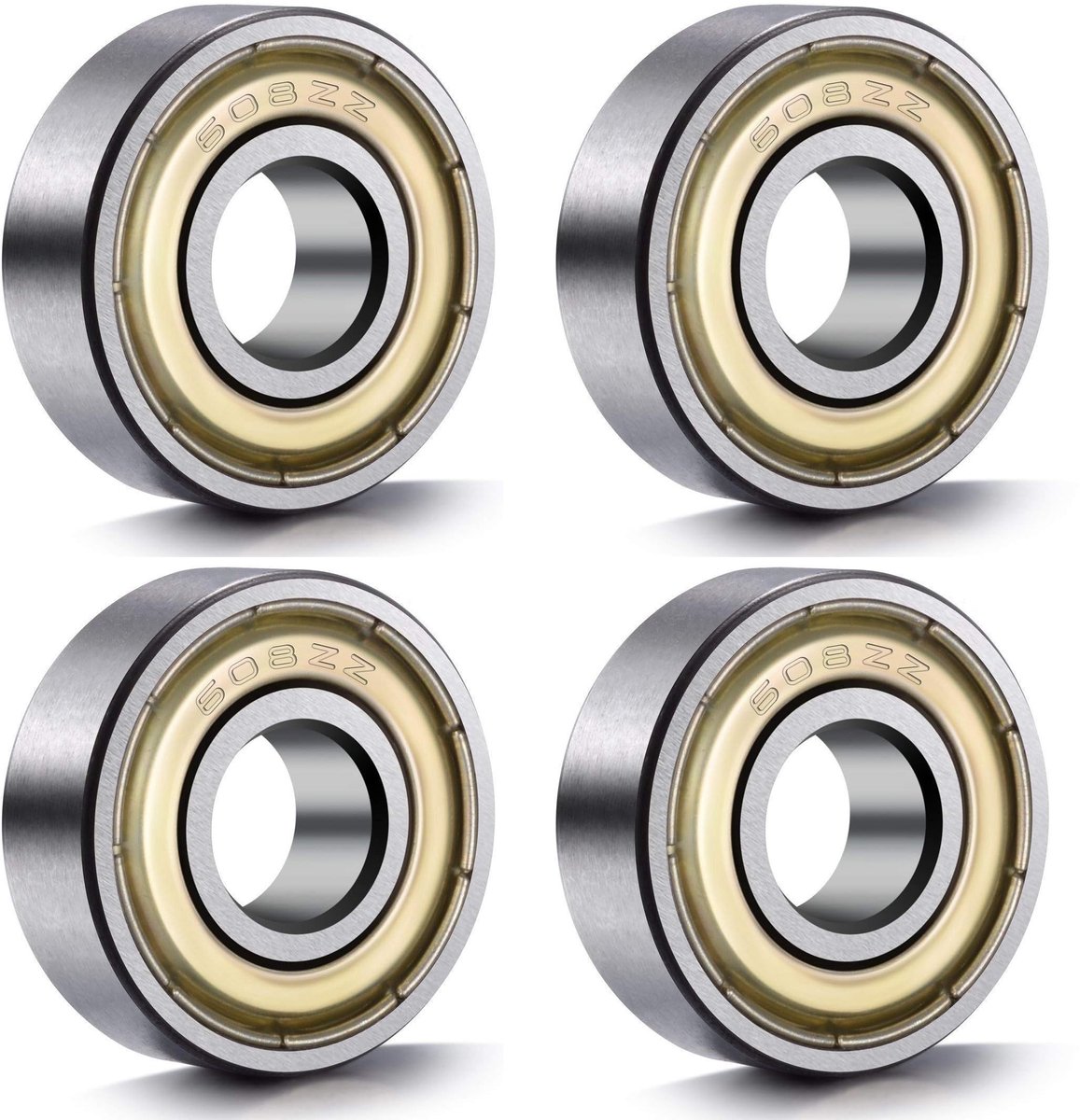 MTTProducts 608zz lagers Hoogwaardige kogel lagers Duurzaam 4 stuks Perfect voor skateboarden Laag wrijving en geluid Geschikt voor diver…
