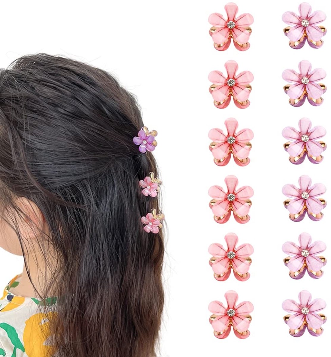 MTTProducts - Mini Haarspelden - Haaraccessoires - Voor dagelijks gebruik - Roze - Met Parels - Geschikt voor Feest en Bruiloft