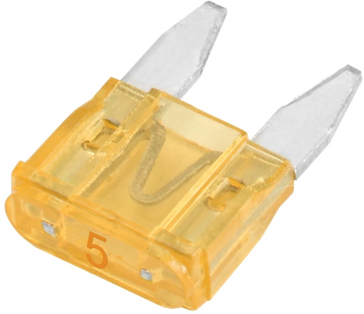 Store_8 - Mini Blade Fuse - 5A - Betrouwbare bescherming - Oranje - Vervangingsfuses - Voor auto en vrachtwagen - 50 stuks