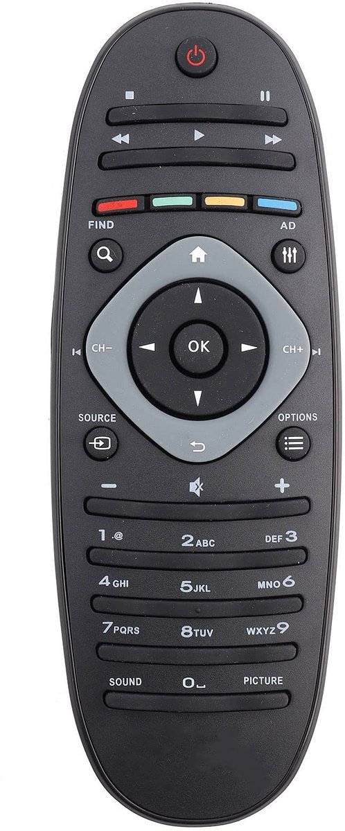 aladdien - Vervangende TV Afstandsbediening - Universele Controller - Geen programmeerbehoefte - Zwart - Geschikt voor TV/DVD/AUX - Betrouwbare werk..