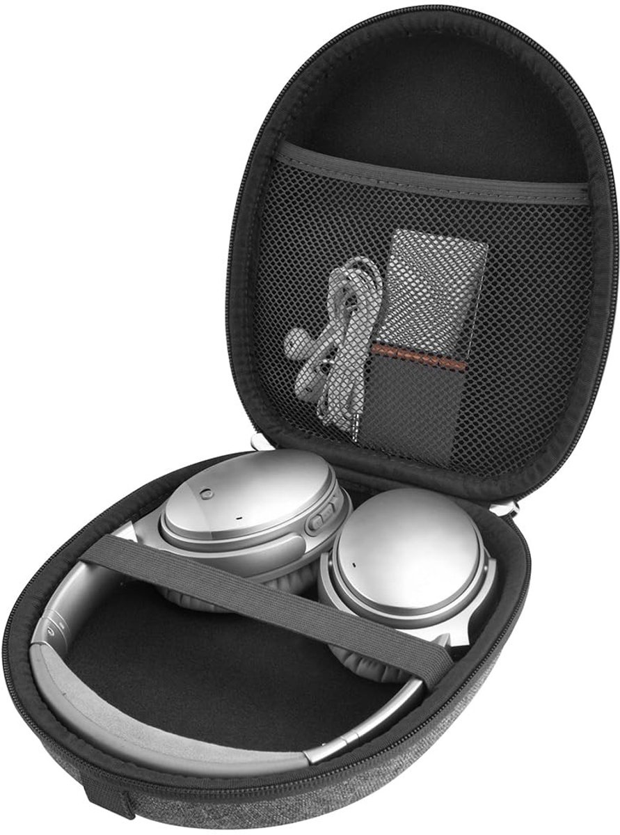 Vt products - Hoofdtelefoon opbergcase - Beschermende tas - Hard shell - Donkergrijs - Reisopslag - Geschikt voor Bose en Audio Technica
