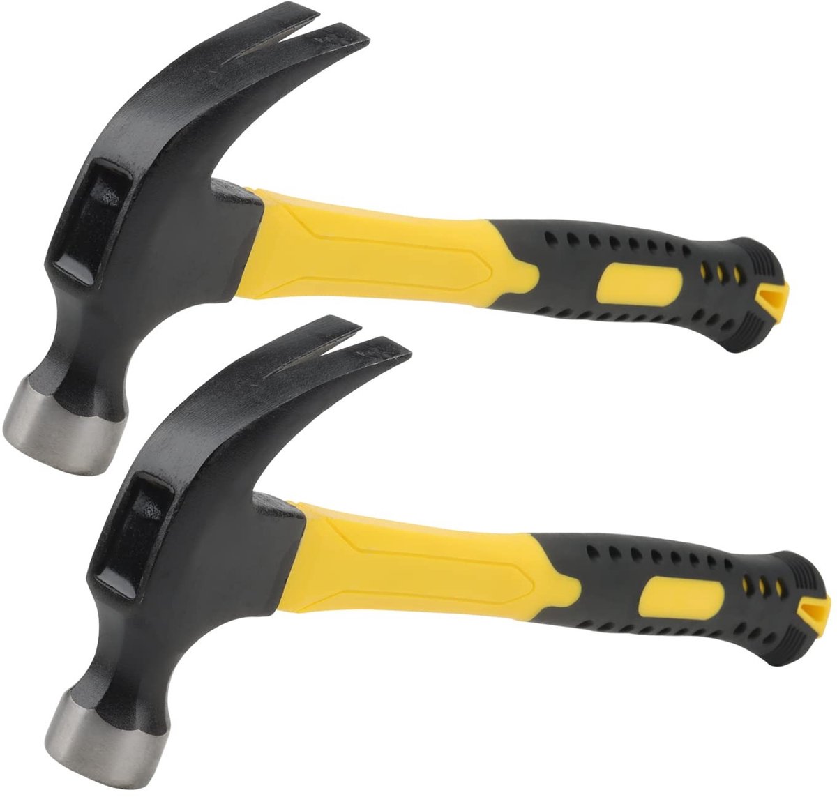 Seb3 - Curved Claw Hammer - Hamer 0.5kg - Ergonomisch Handvat - Zwart Geel Zilver - Voor Binnen Buiten - 15.7 Inch Model
