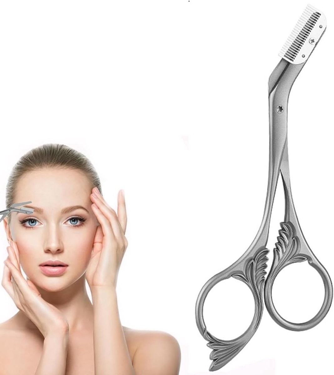 Professionele wenkbrauwscheermes, schaar en borstel set voor perfecte wenkbrauwen en precisie styling