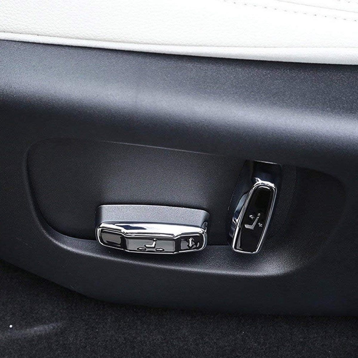 ABS Hoes voor Zitverstelling Knoppen voor Jaguar XE/XF F-Pace en Discovery Sport - 4 Stuks Set met Luxe Afwerking en Bescherming
