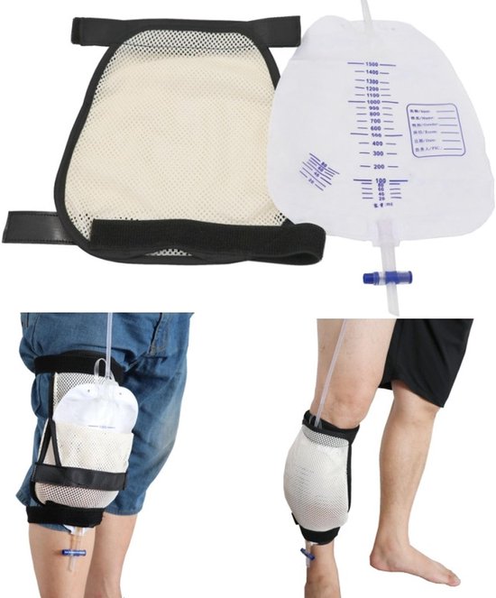 Urine Drainage Bag Holder - Catheter Leg Bag Holder met Elastische Band - Ademend Gaas - Grote Capaciteit - Katheter Bag Holder voor Nephrostomy en Ostomy van Merkloos	 — afbeelding 5