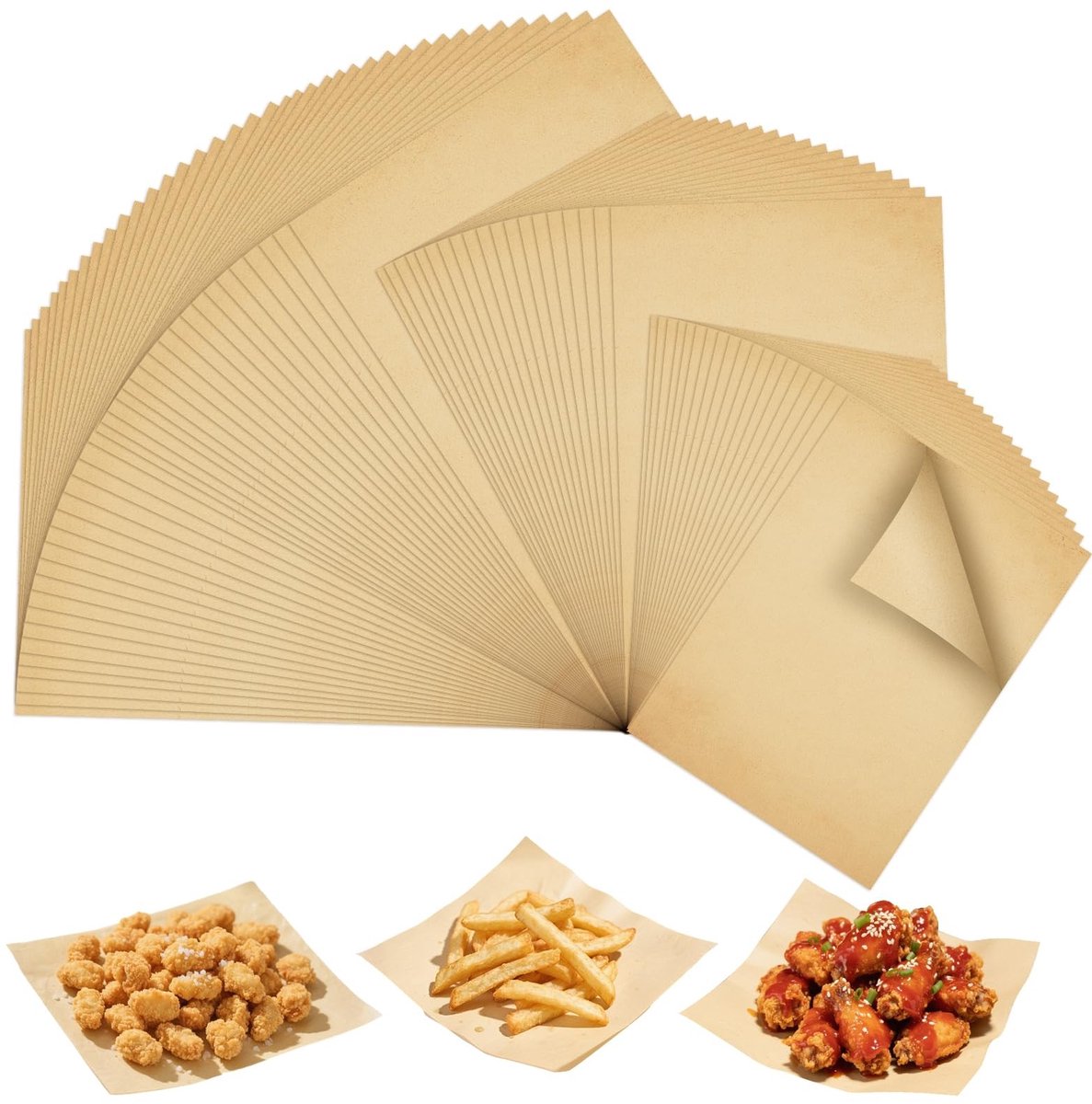 NTHProducts - Bakpapier - Vetvrij Bakpapier - 300 Stuks - 30x40cm - Waterdicht en Oliebestendig - Voor Bakplaten en Airfryers - Geschikt voor Diverse G...