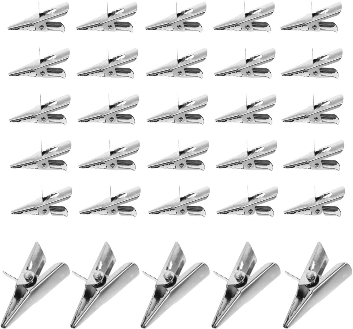 MTTProducts - Metal Crocodile Clips - 50pcs Mini Clips - Multifunctioneel - 3cm - Voor Kerstdecoratie - Perfect voor DIY Projecten - Creatief en Handig