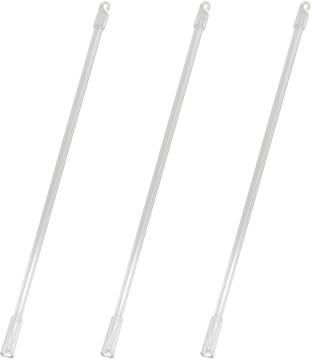 MTTProducts - Transparante Gordijnrods - 3 Sets 30.5cm - Eenvoudig te Installeren - Duurzaam Acryl - Voor Raamdecoratie - Geschikt voor Diverse Gordijnen