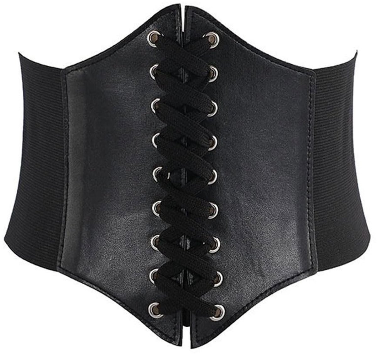 Allecto - Vrouwen Laced Up Belt - Elastische Tailleband - Retro Corsetstijl - Zwart - Comfortabel en Duurzaam - Geschikt voor Volwassenen - Vintage...