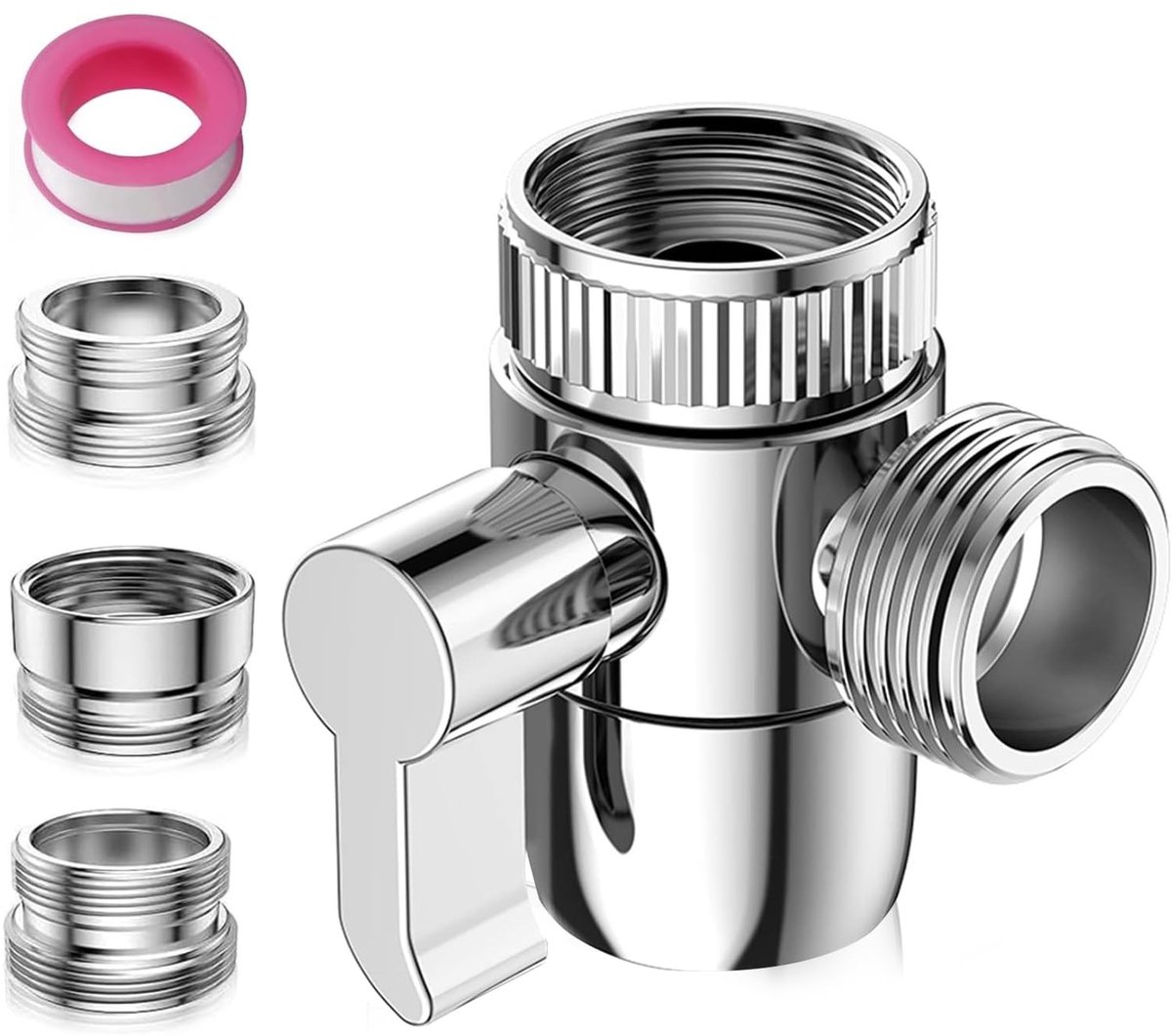 Allecto - 3 Way Water Tap Switching Valve - 3-Weg Kranen - Duurzaam en Elegant - Verchroom