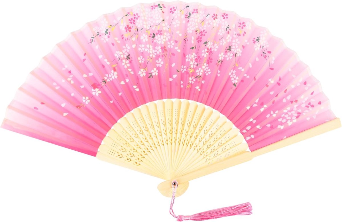 Handwaaier - Spaanse Handwaaier - Verkoeling Waaiers voor Zomerse Themperatuur - Waaier Festival - Chinese Waaier - Festival Waaier - Verkoelend - Handventilator - Tegen Opvliegers - 1 Stuk - Roze - van Imperatoris