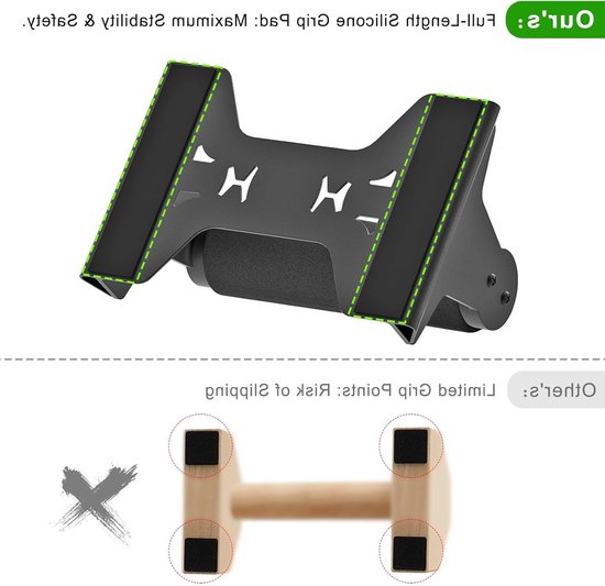 Houten Push-Up Bars met Stevige Stalen Constructie, Antislip Handgrepen voor Calisthenics, Handstand en Krachttraining van Merkloos — afbeelding 2