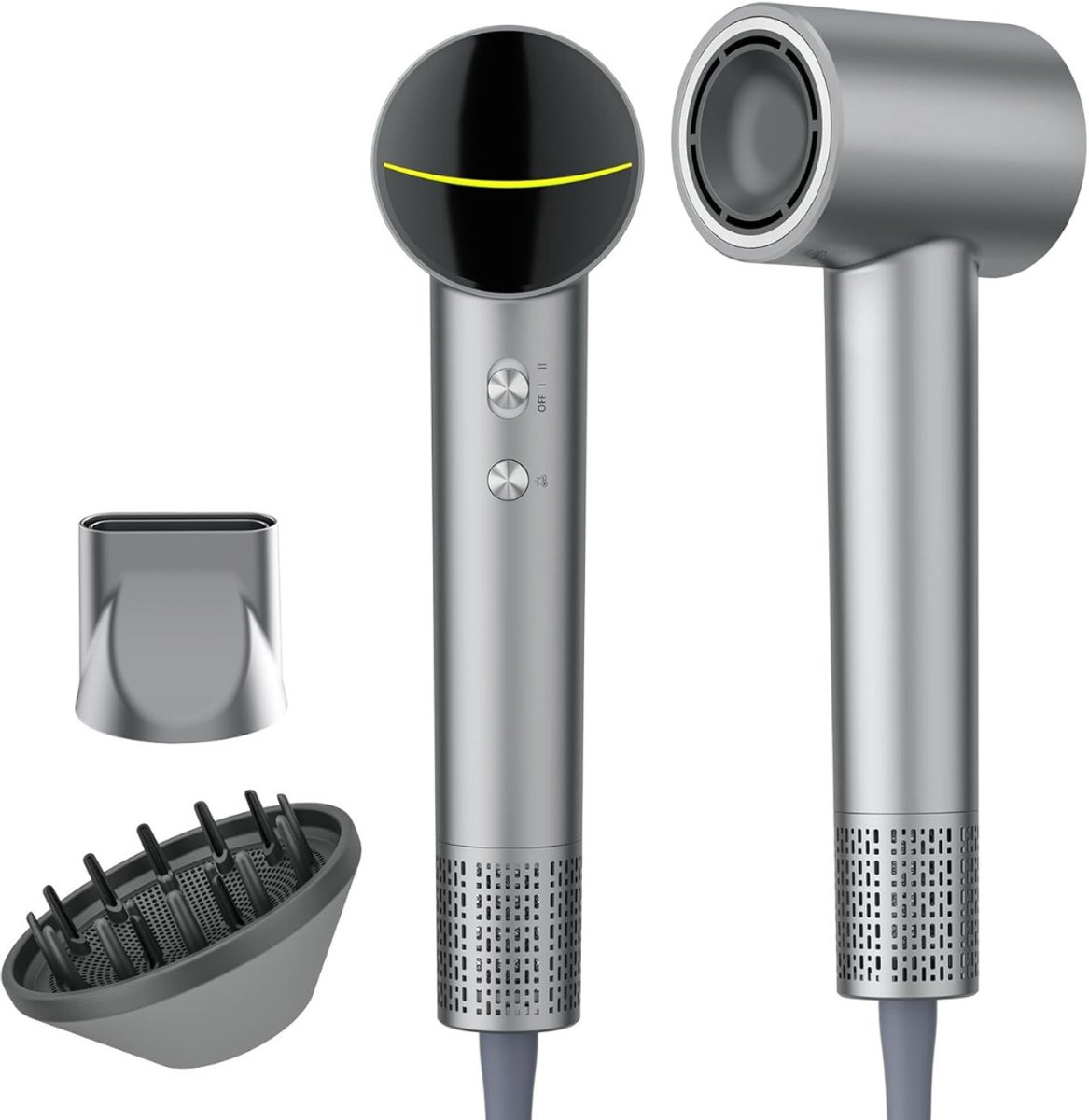 RUX® Fohn met Diffuser Krullen - Fohn met Diffuser - Fohn - Grijs - 9cm x 10cm x 25cm