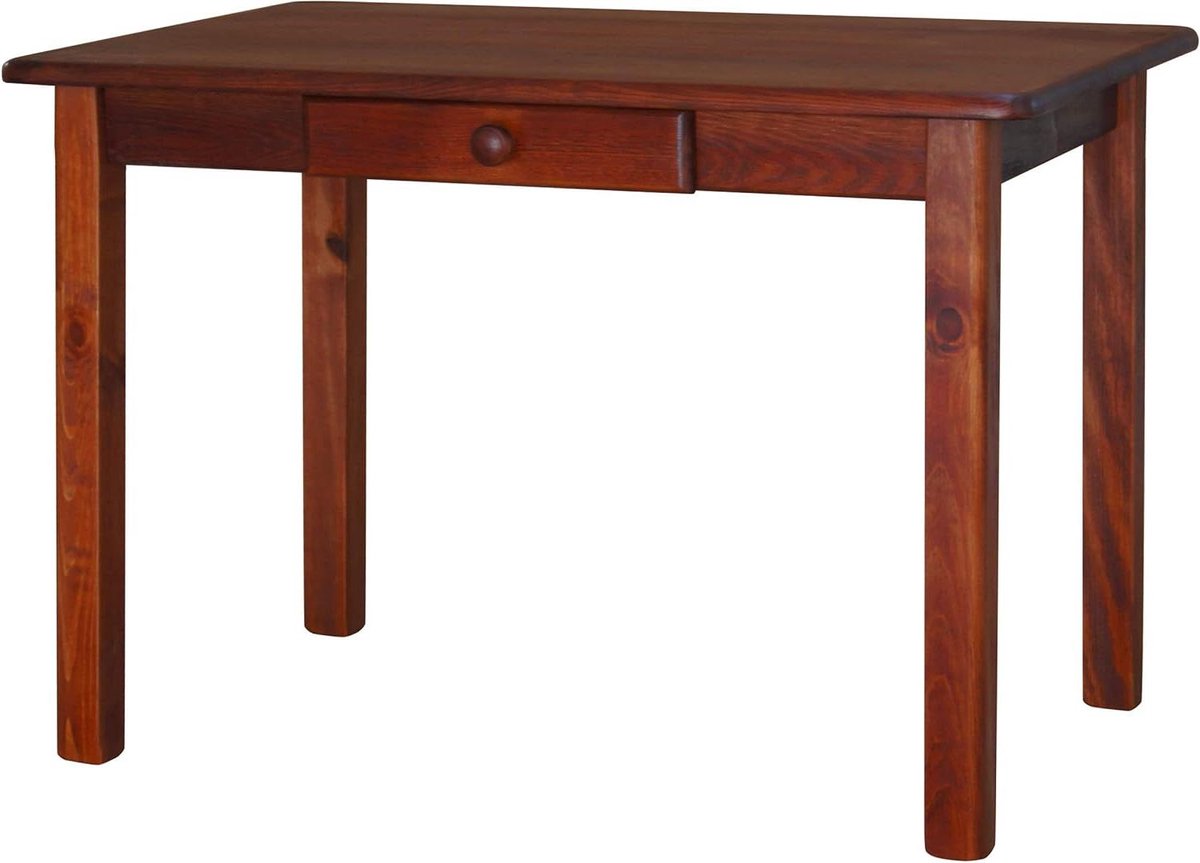 Eettafel met lade - Keukentafel - Gezellig tafelen - Handgemaakt massief hout - 100 x 70 cm - Calvados