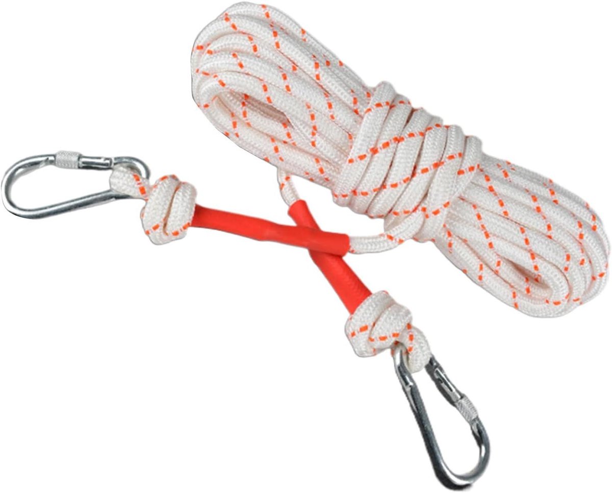 Veiligheidsklimtouw - Reddingskabel - Buitenactiviteiten - Stalen kern - 0.8-1.2 cm - Zwart