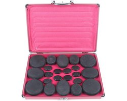 Hot Stone Massage Set - Lava Stenen Basalt - Ontspanning Massage - Hoge Warmteopslag - 20 Stuks - Zwart