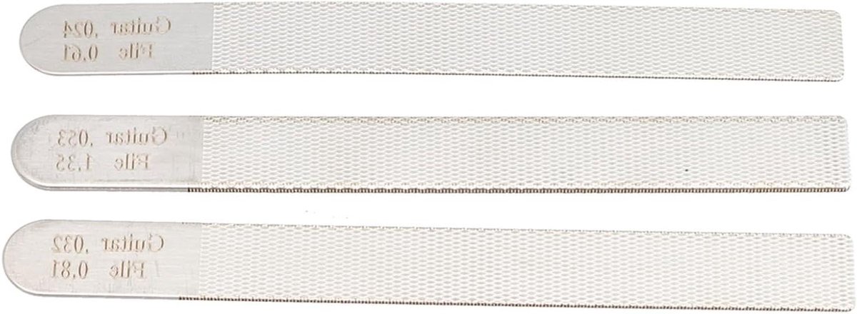 Gitaar Moer File Kit - Fret Vijlen - Instrument Onderhoud - Roestvrij Staal - 3 Stuks - Zilverkleurig