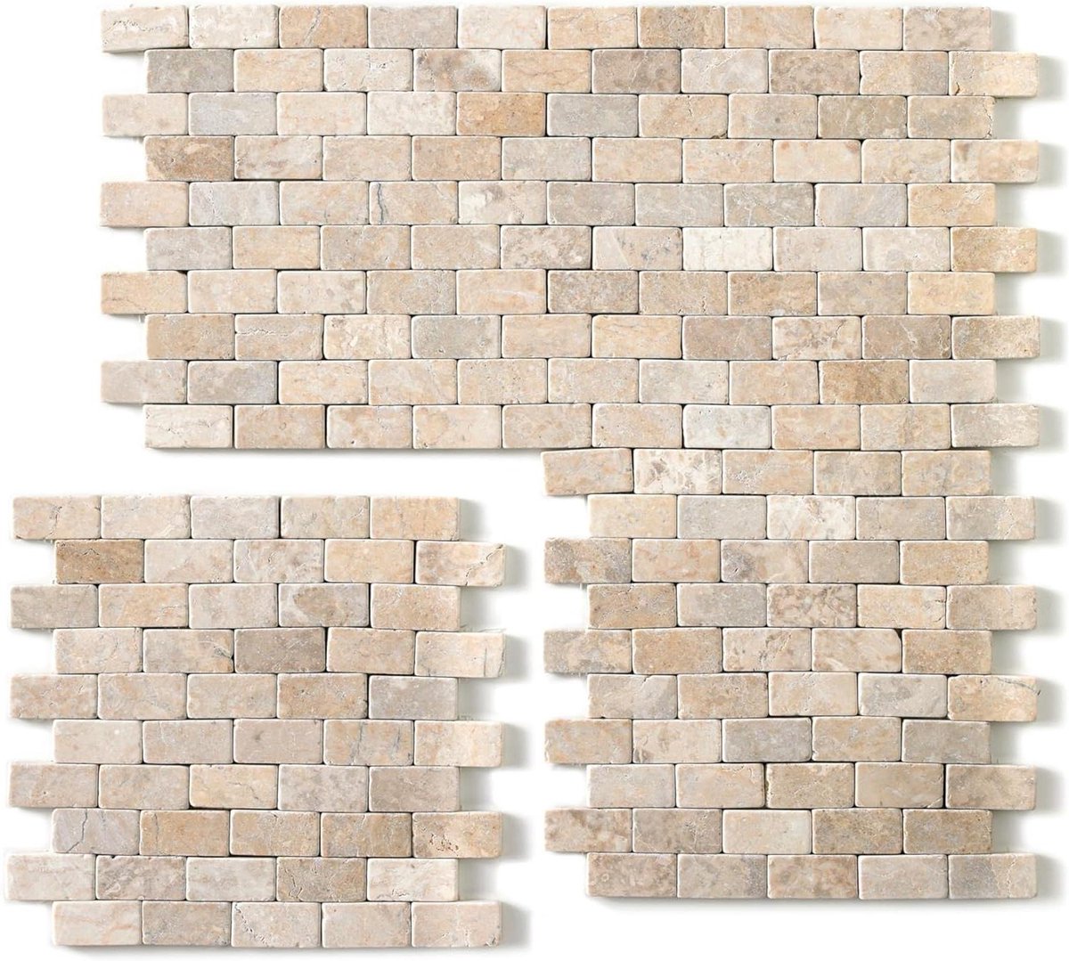 Natuursteen Mozaïek Tegels - Marmer Tegels - Vloer en Wand Bekleden - Matte Afwerking - 30x30 cm - Wit