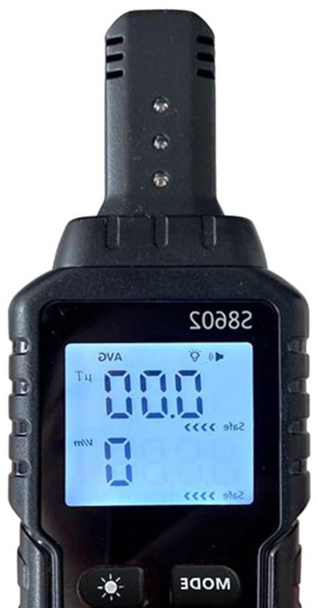 Kooldioxidemeter - Luchtkwaliteitmeter CO2 - Luchtkwaliteit Meten - Dubbel LCD Kleur - 400-5000 ppm - Zwart