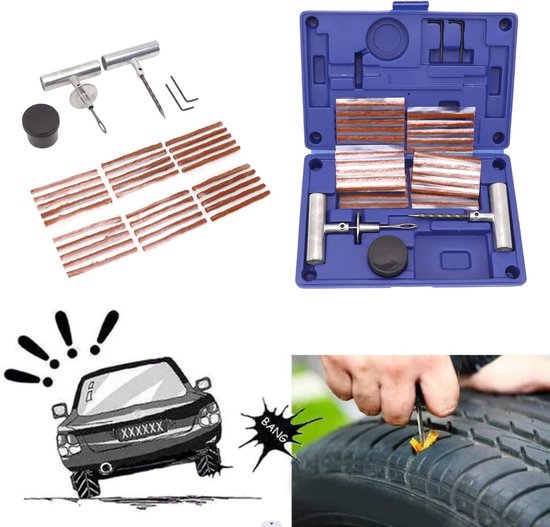 Bandenreparatie Kit - Lekke Band Gereedschap - Noodreparatie Onderweg - T-Handgreep Design - 35 Delig - Zilver — afbeelding 3
