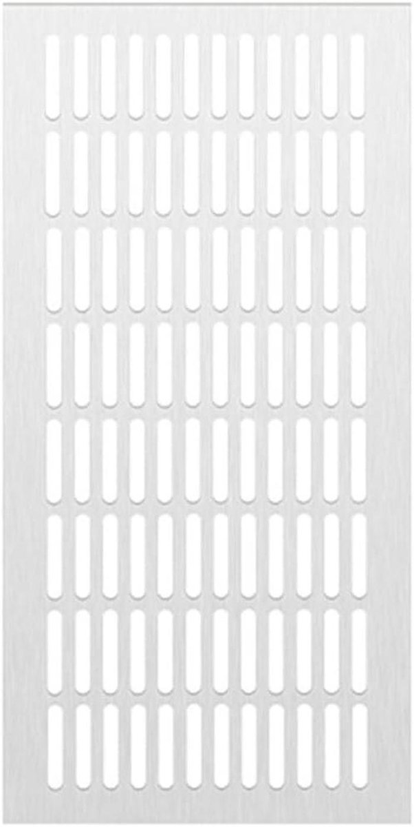 Ventilatierooster - Ventilatieopening afdekking - Kasten ventileren - Corrosiebestendig aluminium - 150 mm breed - Zilver