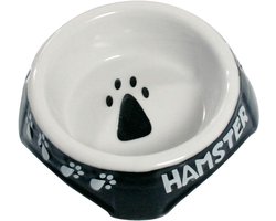 Keramische Voer- en Waterbak voor Knaagdieren - Zwart-Wit - Ø 9 cm