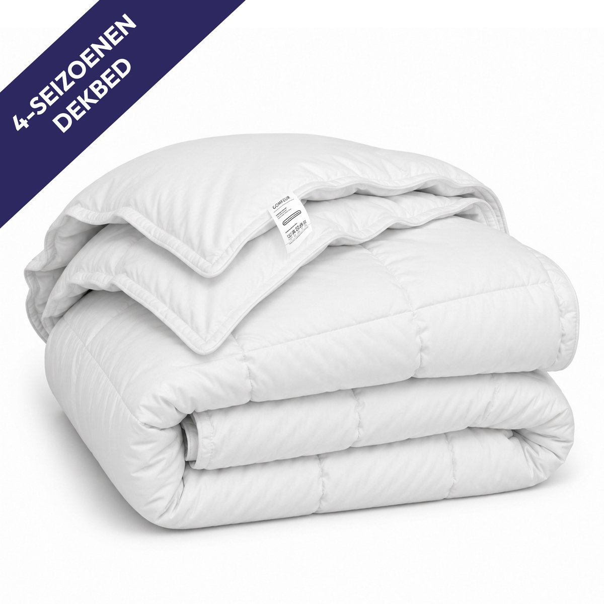 Comfeur 4-Seizoenen Dekbed – Luxe Donsdeken met Europees Eendendons – Halfdons Dekbed – Ademend Zomer- en Winterdekbed – Eenpersoons 140x200 cm