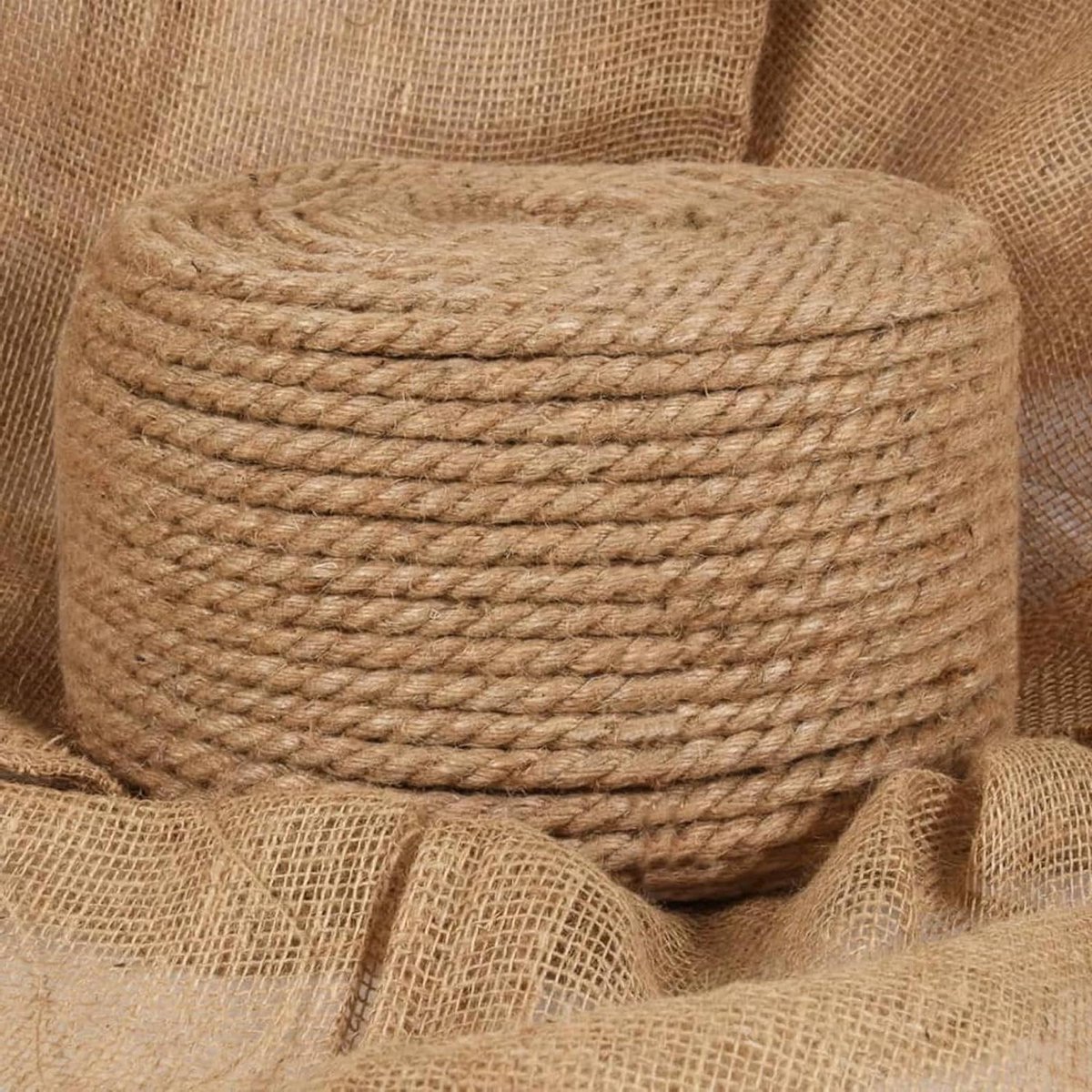Jute touw - Natuurlijk koord - Terras en tuin - Scheurvast en zacht - 14 mm 100 m - Geel