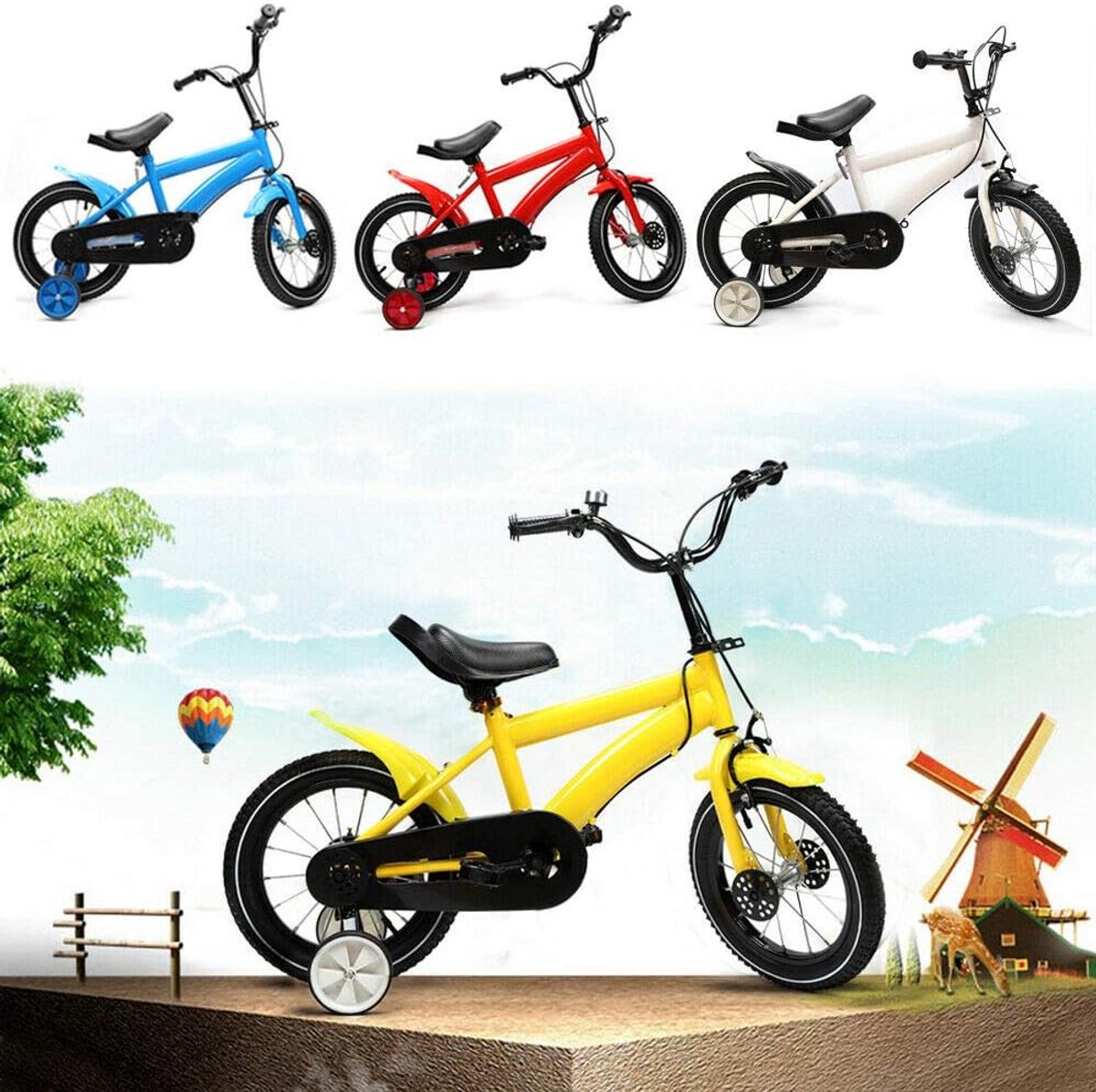 14 Inch Kinderfiets voor Jongens en Meisjes - Fiets met Zijwieltjes