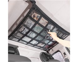 Opbergnet voor kofferbak autodak - Organizer-nettas - Scheidingsnet - Opbergnet voor Kofferbak & Autodak - Bagagenet Organizer - Cargo Net - Scheidingsnet voor Veilige Opberging - 70 x 50 cm - Zwart