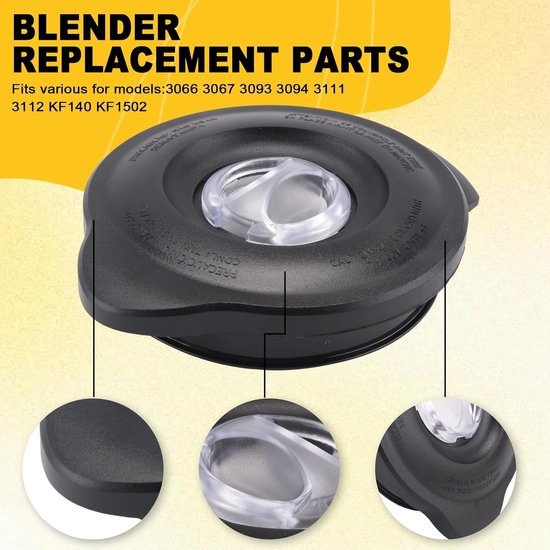 Blender Deksel - Pot Deksel Cover - Keuken Apparatuur - Vervangend Onderdeel - Standaard Maat - Zwart — afbeelding 2