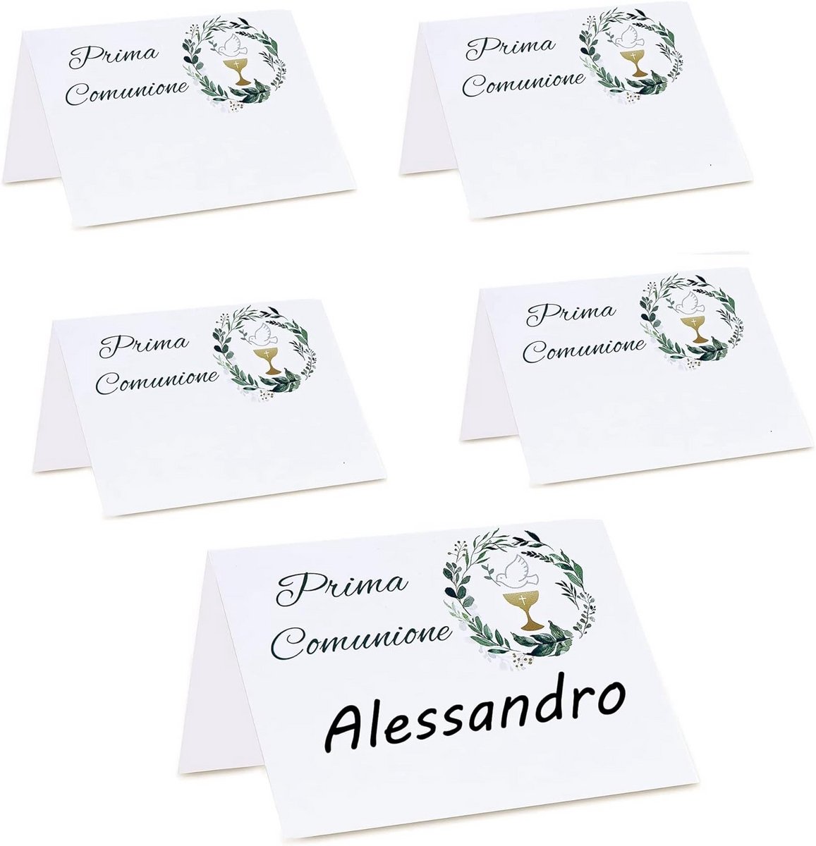 40 elegante place card holders voor communie, doop, verjaardag, kerst - tafelnamen van papier