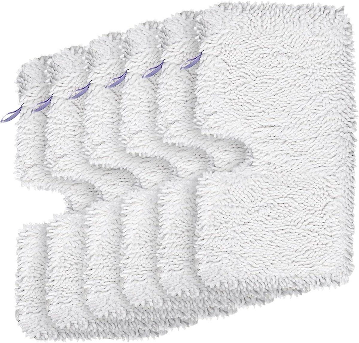 Stoommop Pads - Reinigingsdoeken - Grondig Reinigen - Herbruikbaar en Wasbaar - 6 Stuks - Wit