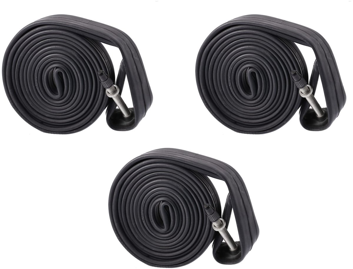 Cosensi- Fiets Binnenband 700x25C - 3 Stuks - Rubber - Rechte Ventiel 48mm - Duurzaam - Optimale Grip/Rolweerstand - Fietsband