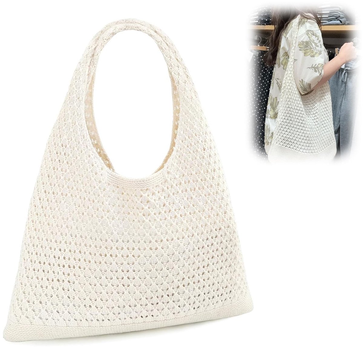 Cosensi- Strandtas Met Rits - Vrouwelijke Shopper - Rieten Strandtas - Strandtas XXL - Strandtas Waterdicht - Ruime Mesh Pocket - Tote Bag
