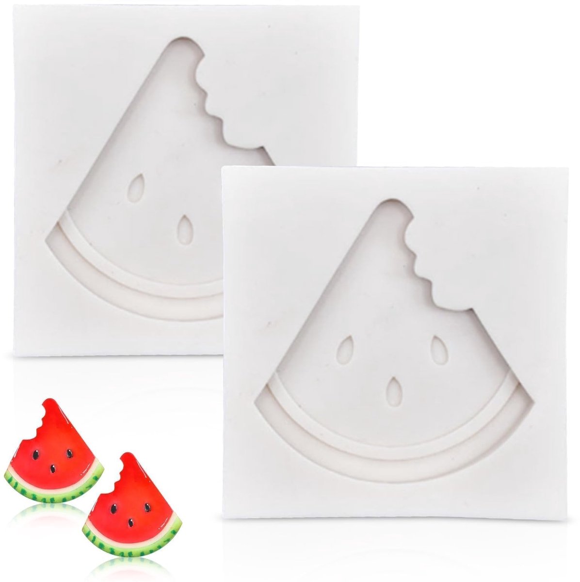 Cosensi- Siliconen Mal 2 Stuks - Fruitvorm - Cake Decoratie - 3D Watermeloen - Mini Mallen - Bakken Cake Topper Decor - Cakevorm