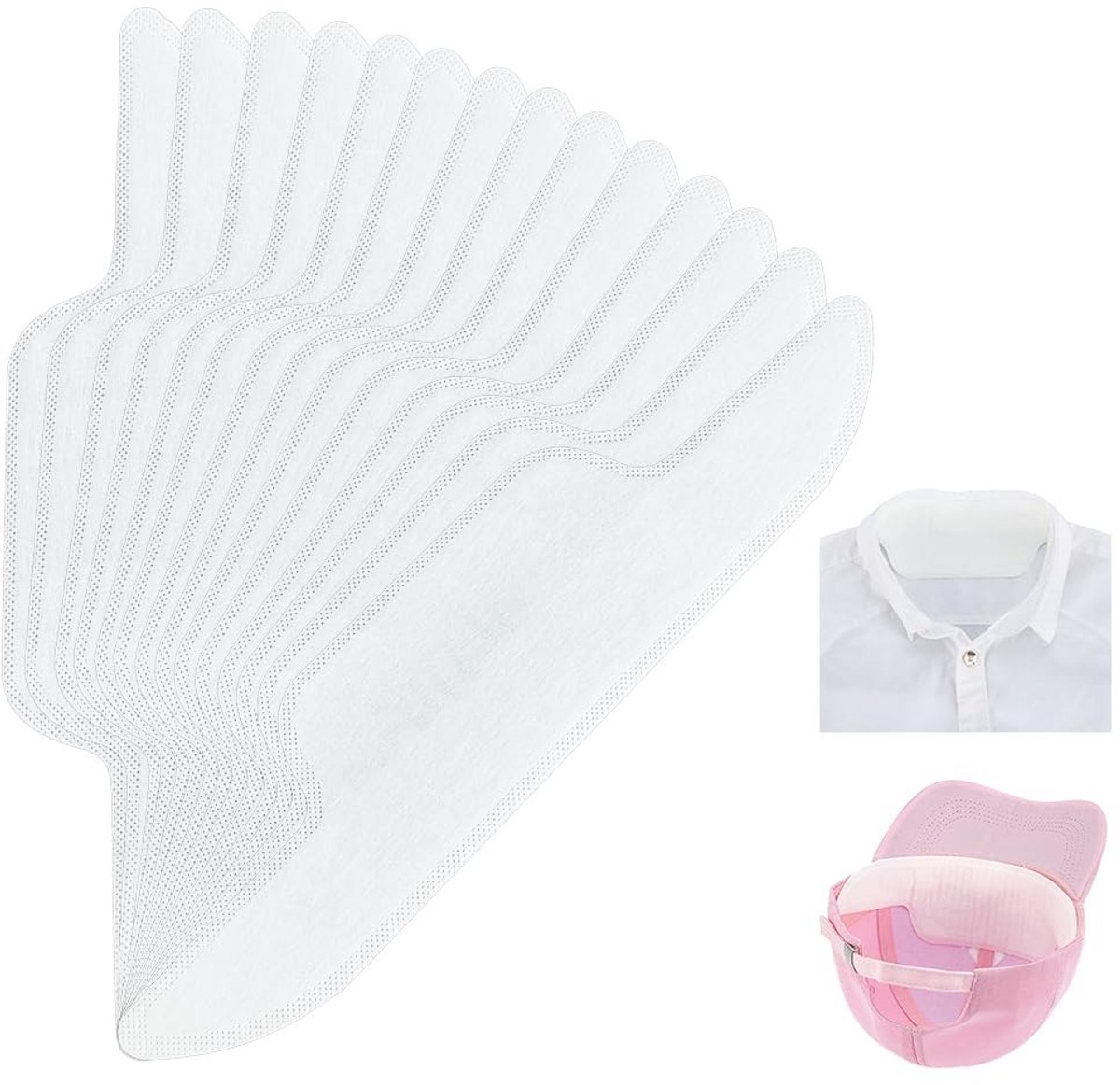 Cosensi- Zweetpads 100 stuks - Kraagbeschermers 293 x 68 mm - Zweetabsorberend - Voor hoeden/shirts - Eenvoudig te gebruiken - Scheur en wasmachinebestendig
