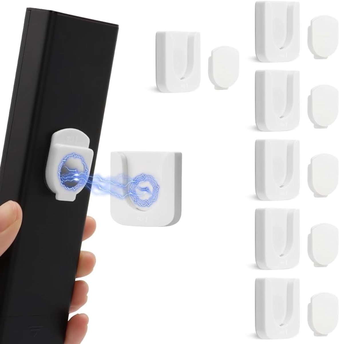 Magnetische Wandbeugel voor Afstandsbediening, Slimme Opbergoplossing voor Thuis, Kantoor en Schoolbenodigdheden - 6 Stuks, Wit