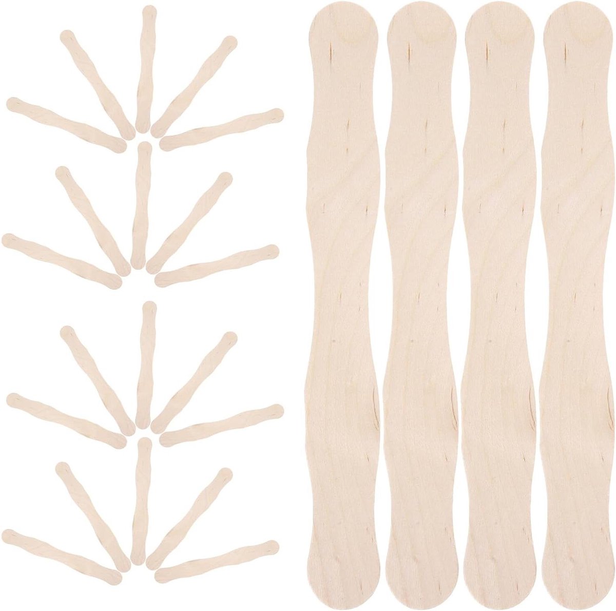 Houten Golvende Fanshandles - DIY Waaierstokjes - Creatieve Projecten - Stijlvol Golfontwerp - 120 Stuks - Beige