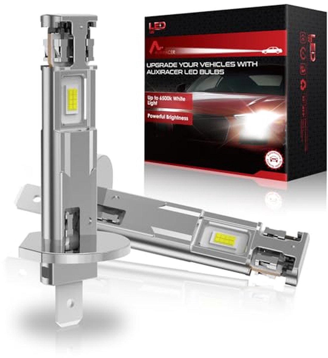 H1 LED Verlichting - 22000LM 12V 6500K Koel Wit, Helder Verlichting voor Vervanging van Halogeenlampen, Eenvoudig te Installeren, 2 Stuks