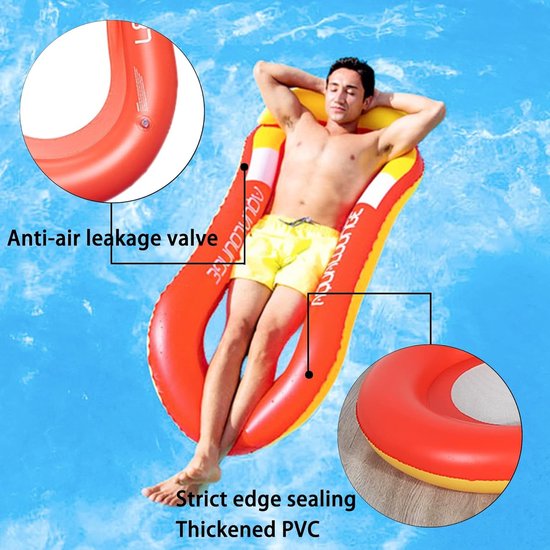 Opblaasbare Waterhangmat met Net - Luchtmatras en Drijvende Ligstoel voor Zwembad en Strand — afbeelding 5