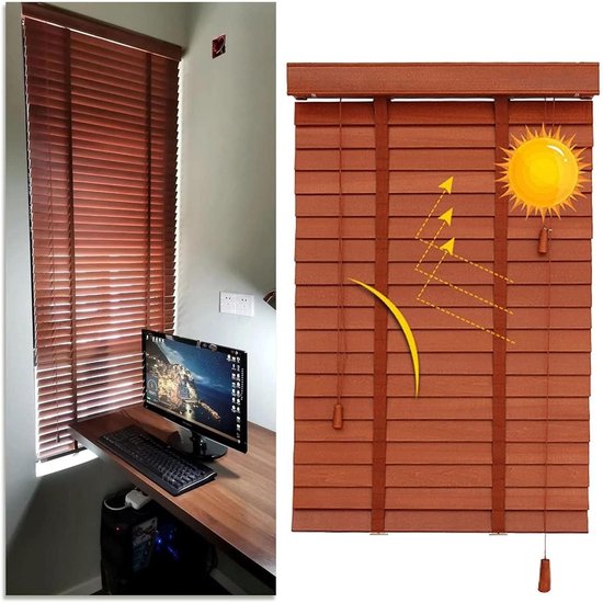 Houten Jaloezieën - Horizontale Blinds - Privacy Creëren - Natuurlijk Hout - 50 mm Lamellen - Niet gespecificeerd
