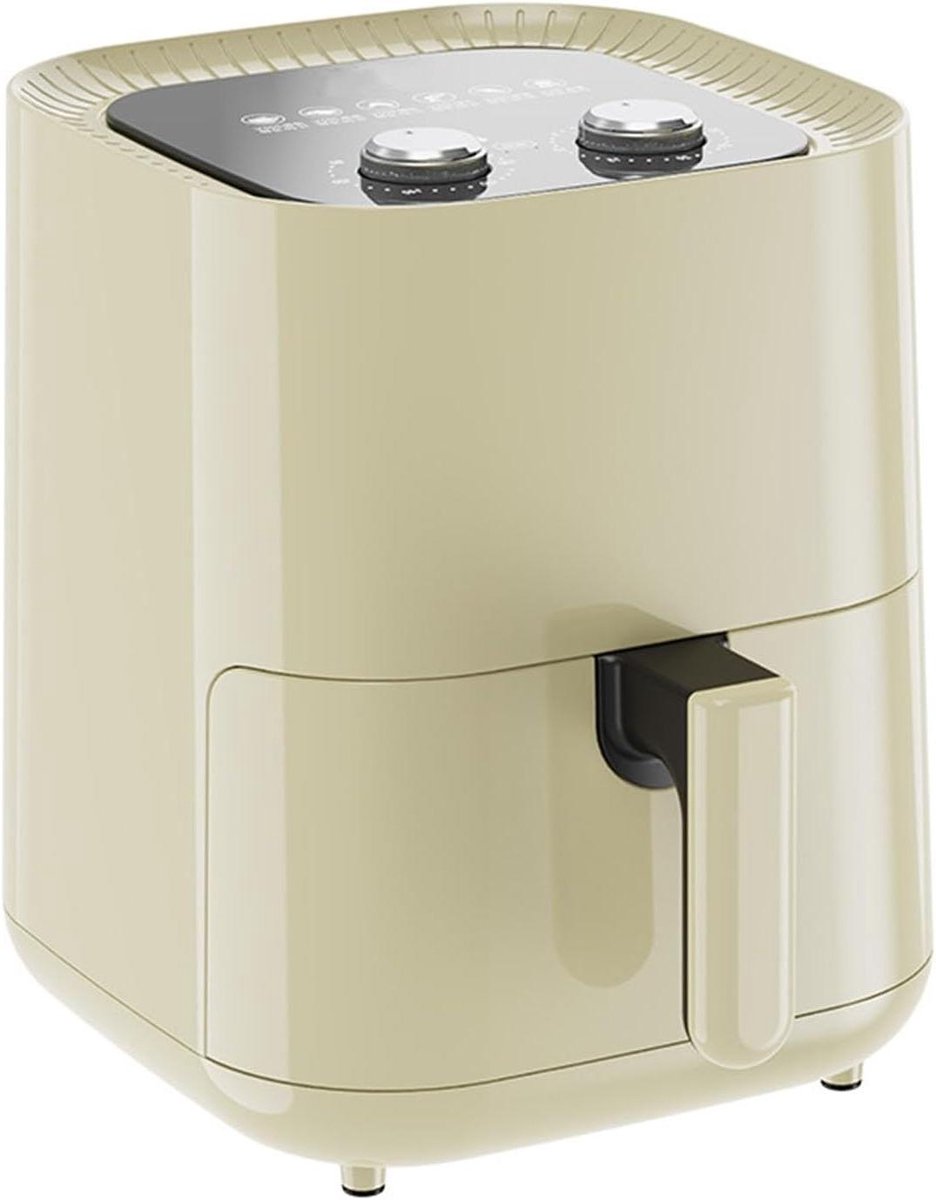 Kleine Airfryer - Heteluchtfriteuse - Gezond Koken - Compact Lichtgewicht - 5 Liter - Beige
