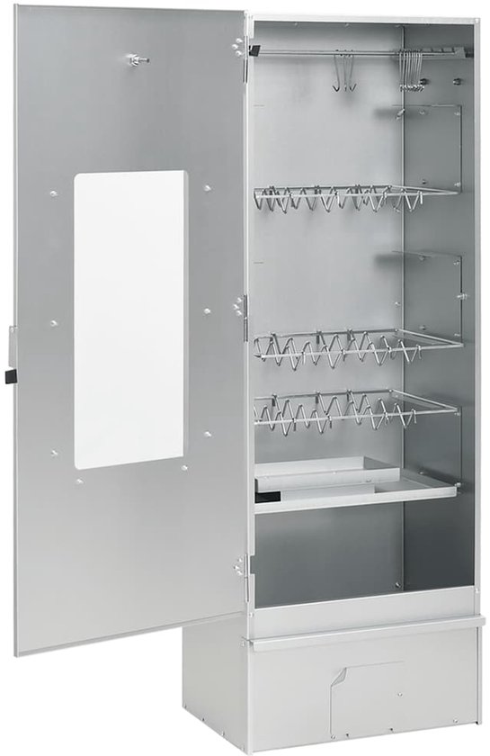 vidaXL BBQ-rookoven - Gegalvaniseerd staal - Inclusief accessoires BBQ Rookoven - Rookoven Buiten - Houtrook Generator - Barbecue Rookoven - Rooksmaken van Merkloos — afbeelding 5