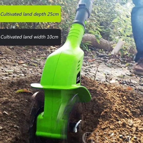 Elektrische Tuinfrees - Tuinfrees Snoerloos - Bodem Losmaken - Verstelbare Handgreep - 10 cm Werkbreedte - Zwart — afbeelding 3